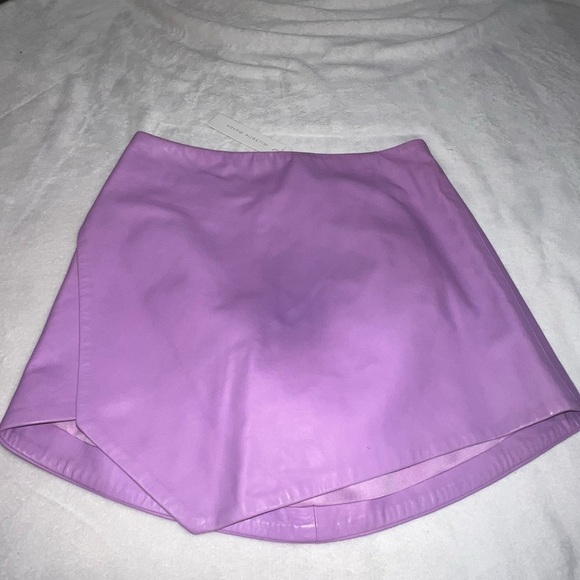 Michelle mason lilac leather skirt - Picture 2 of 6